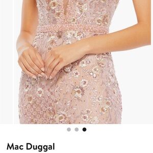 Mac Duggal Pink Floral Embellished Dress